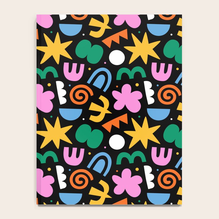 Colorful abstract organic shape doodle pattern Notebook Gallery Image 4