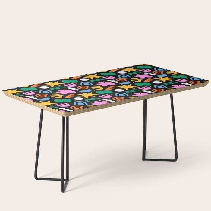 Colorful abstract organic shape doodle pattern Coffee Table Gallery Image 1