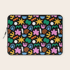 Colorful abstract organic shape doodle pattern Laptop Sleeve Gallery Image 1