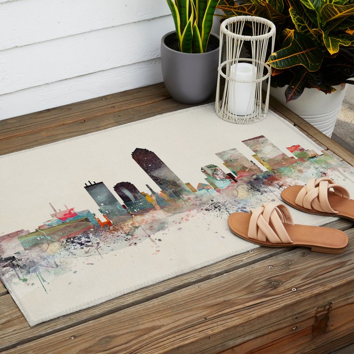 indianapolis indiana skyline Outdoor Rug Gallery Image 2