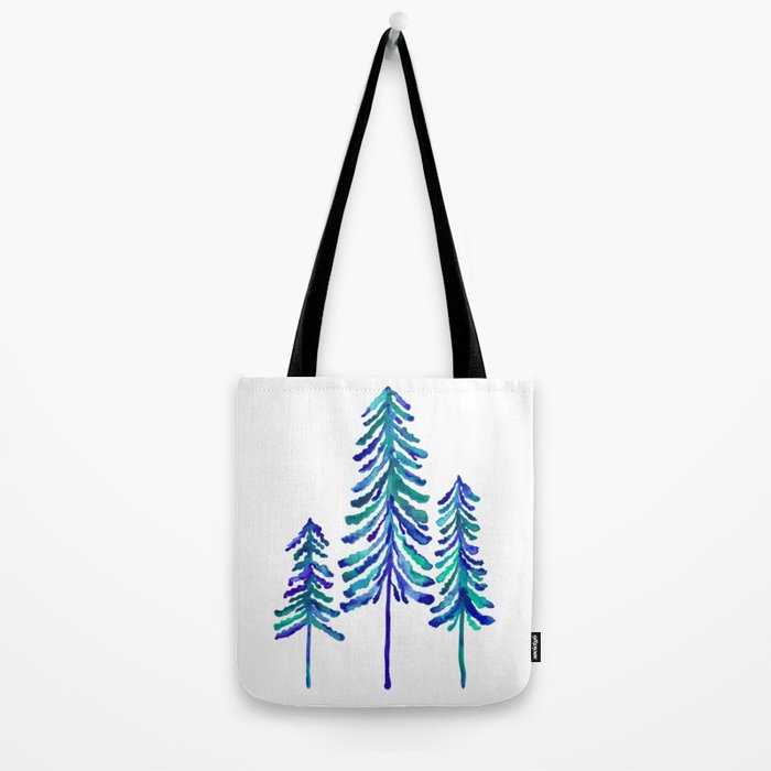 Pine Trees - Navy & Turquoise Palette Tote Bag Gallery Image 2