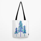 Pine Trees - Navy & Turquoise Palette Tote Bag Gallery Image 2