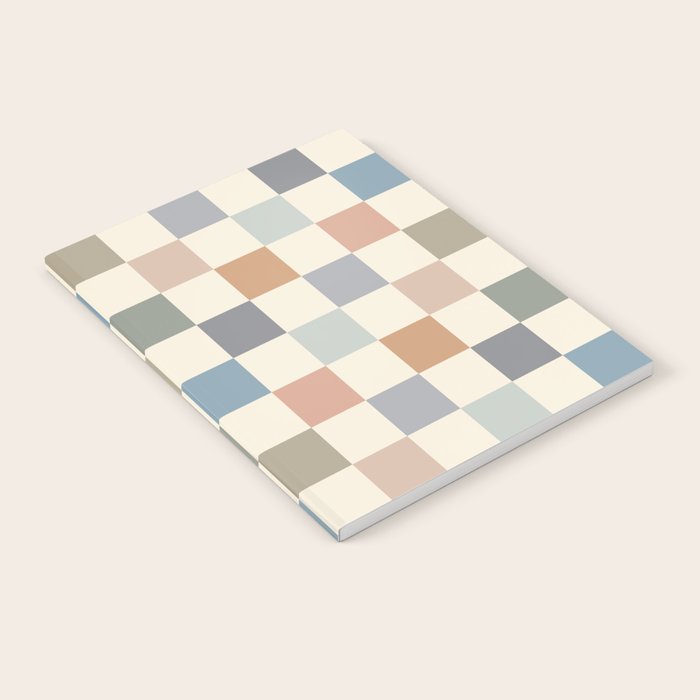 Blue & Beige Neutral Checker Notebook Gallery Image 1