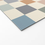 Blue & Beige Neutral Checker Welcome Mat Gallery Image 2