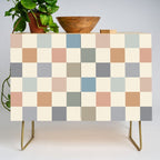 Blue & Beige Neutral Checker Credenza Gallery Image 1