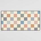 Blue & Beige Neutral Checker Desk Mat Gallery Image 3