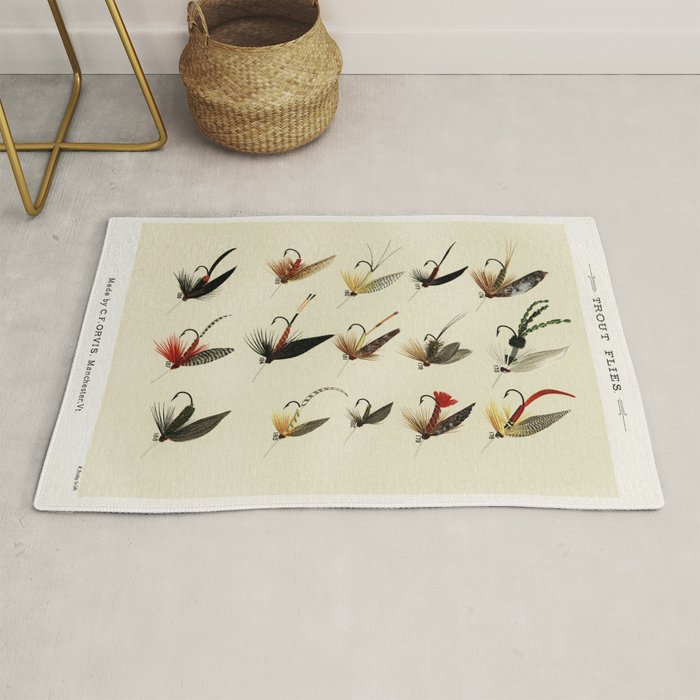 Trout Fly Fishing Rug Gallery Image 1