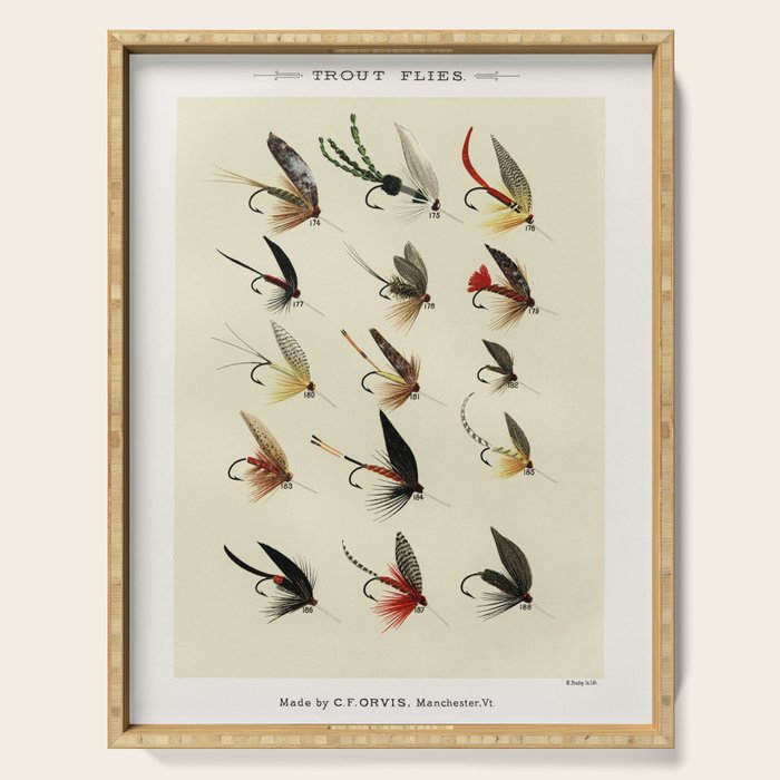 Trout Fly Fishing Serving Tray Gallery Image 1