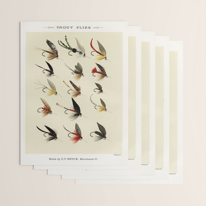 Trout Fly Fishing Wrapping Paper Gallery Image 3