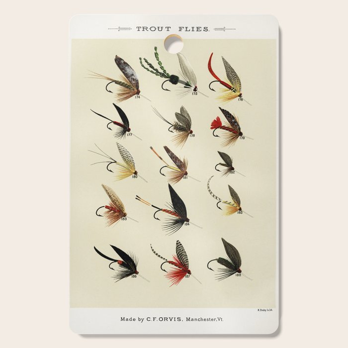 Trout Fly Fishing Cutting Board Gallery Image 1