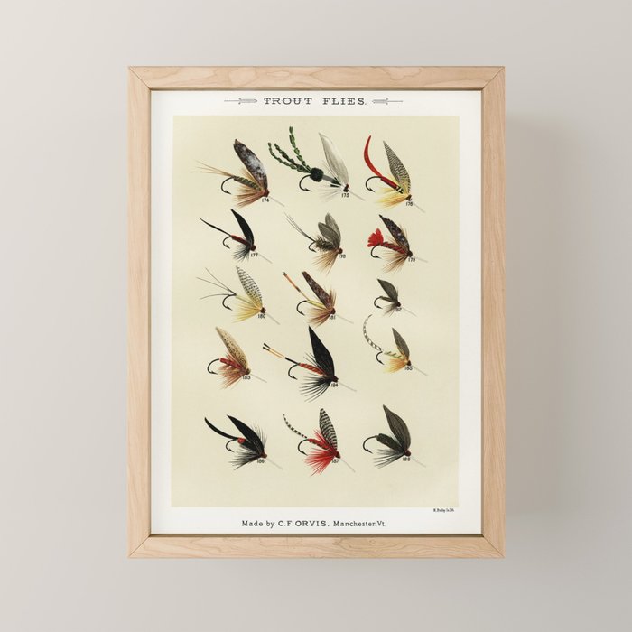 Trout Fly Fishing Mini Art Print Gallery Image 1