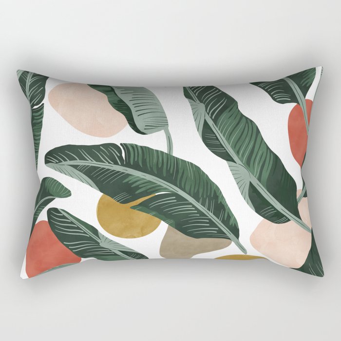 Modern banana leaf Rectangular Pillow Gallery Image 1