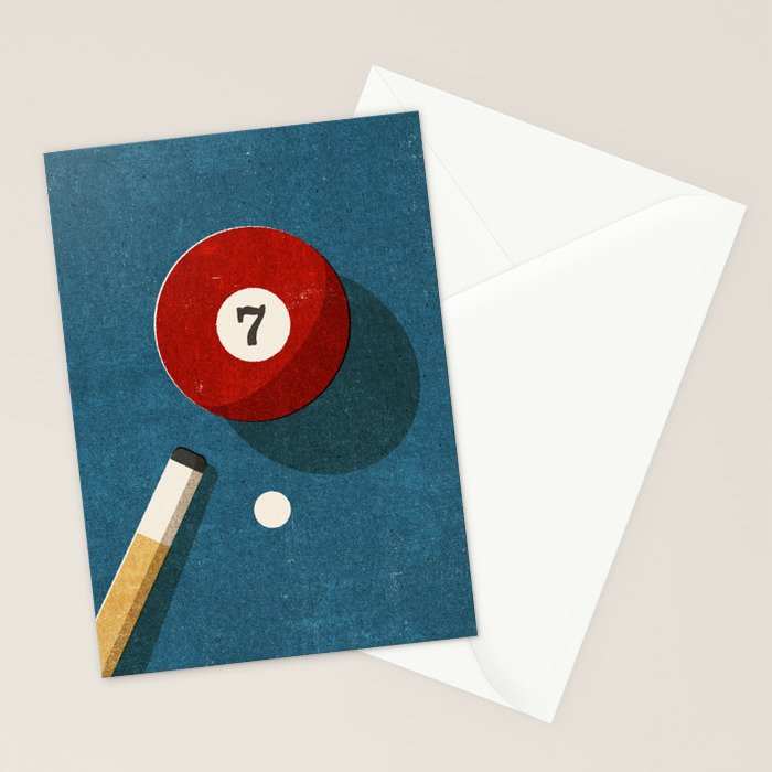 BILLIARDS / Ball 7 Stationery Card Gallery Image 2