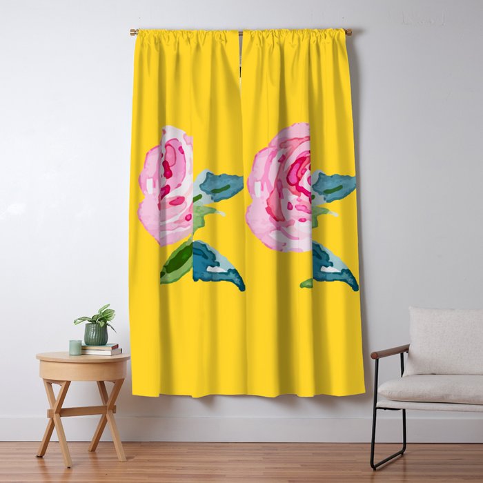 Watercolor Rose Window Curtain Gallery Image 5