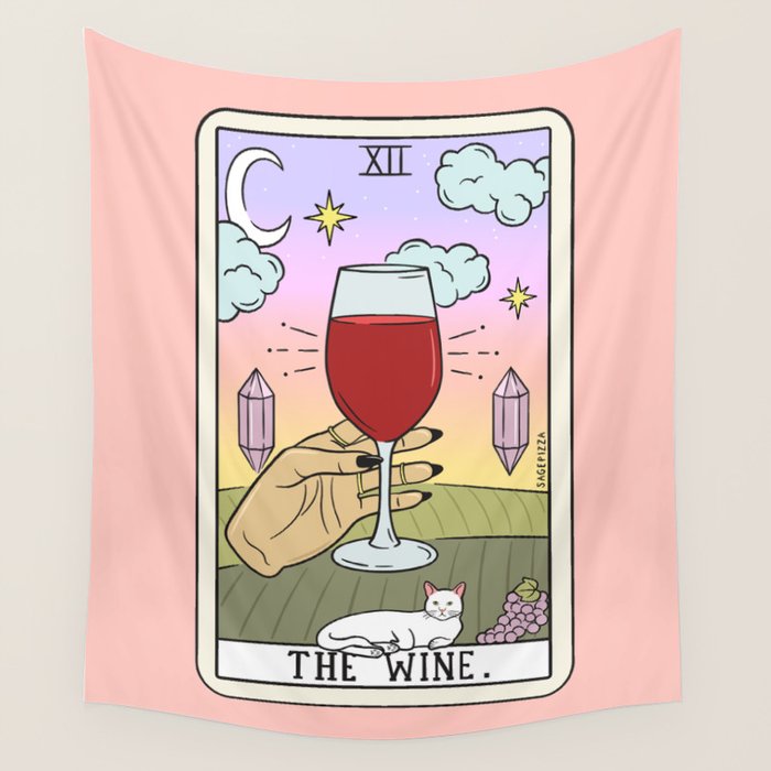 WINE READING (LIGHT) Wall Tapestry Gallery Image 1