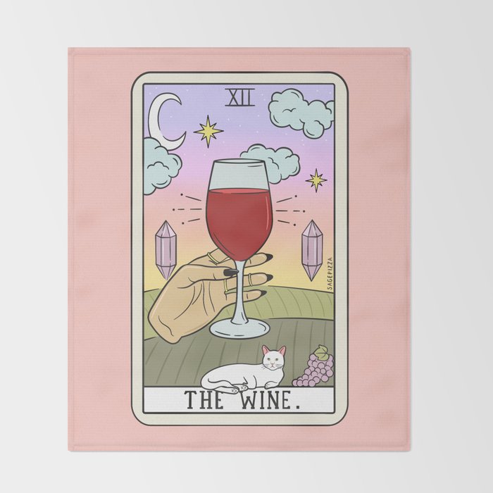 WINE READING (LIGHT) Throw Blanket Gallery Image 2