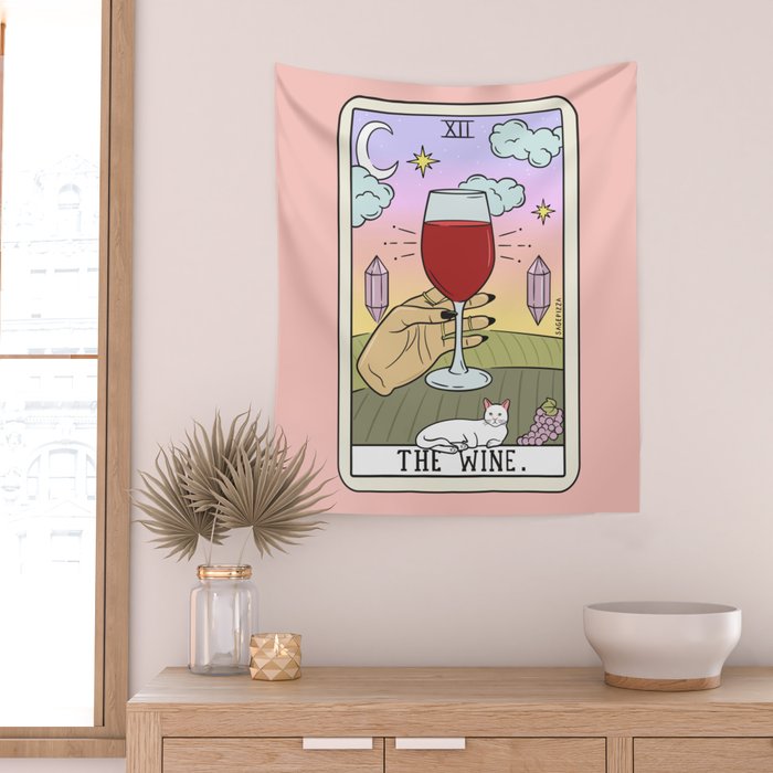 WINE READING (LIGHT) Wall Tapestry Gallery Image 2