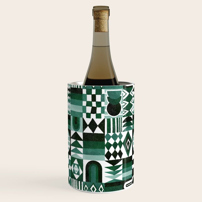 Geometric Tapestry - Green Wine Chiller Gallery Image 2