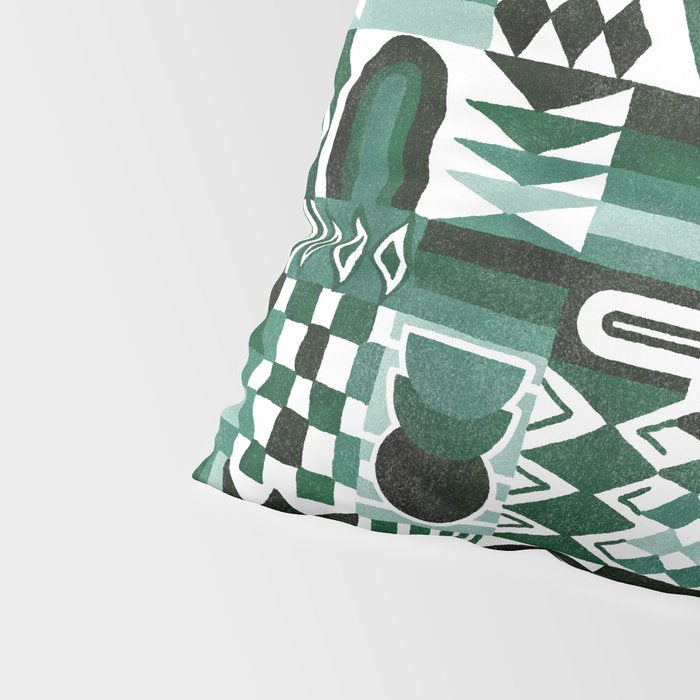 Geometric Tapestry - Green Pillow Sham Gallery Image 4