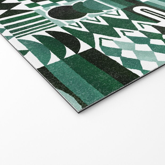 Geometric Tapestry - Green Welcome Mat Gallery Image 2