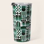 Geometric Tapestry - Green Travel Mug Gallery Image 3