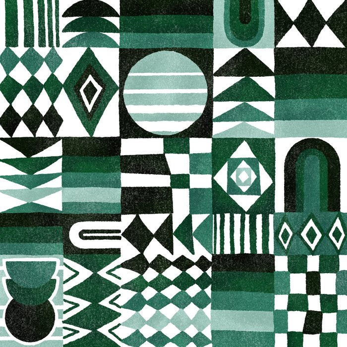 Geometric Tapestry - Green Coffee Mug Gallery Image 2