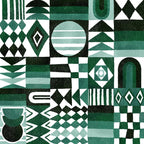 Geometric Tapestry - Green Coffee Mug Gallery Image 2