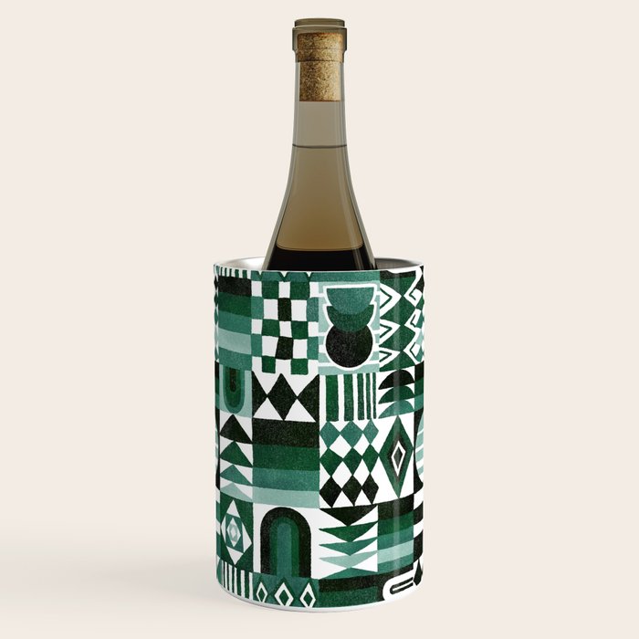 Geometric Tapestry - Green Wine Chiller Gallery Image 3