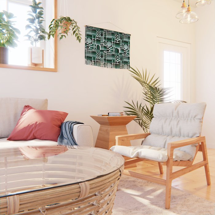 Geometric Tapestry - Green Wall Hanging Gallery Image 2