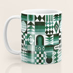 Geometric Tapestry - Green Coffee Mug Gallery Image 3