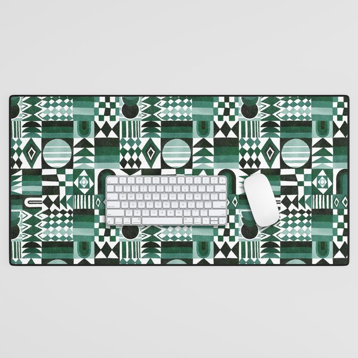 Geometric Tapestry - Green Desk Mat Gallery Image 1