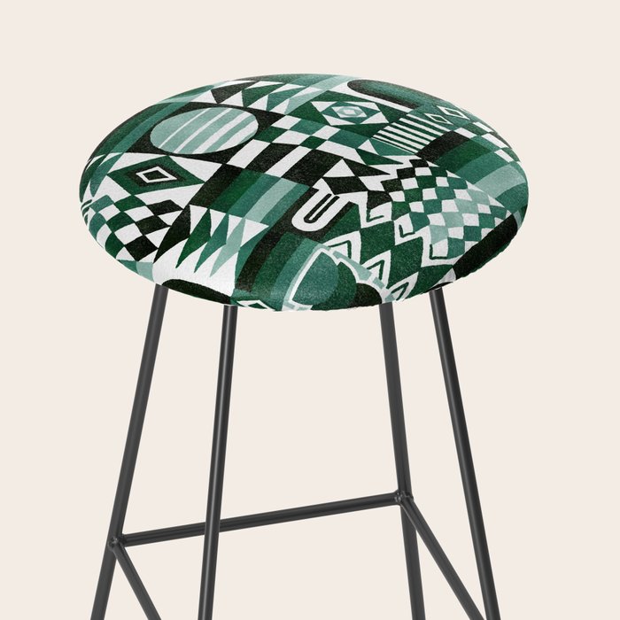 Geometric Tapestry - Green Stool Gallery Image 2