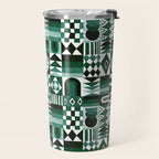 Geometric Tapestry - Green Travel Mug Gallery Image 2