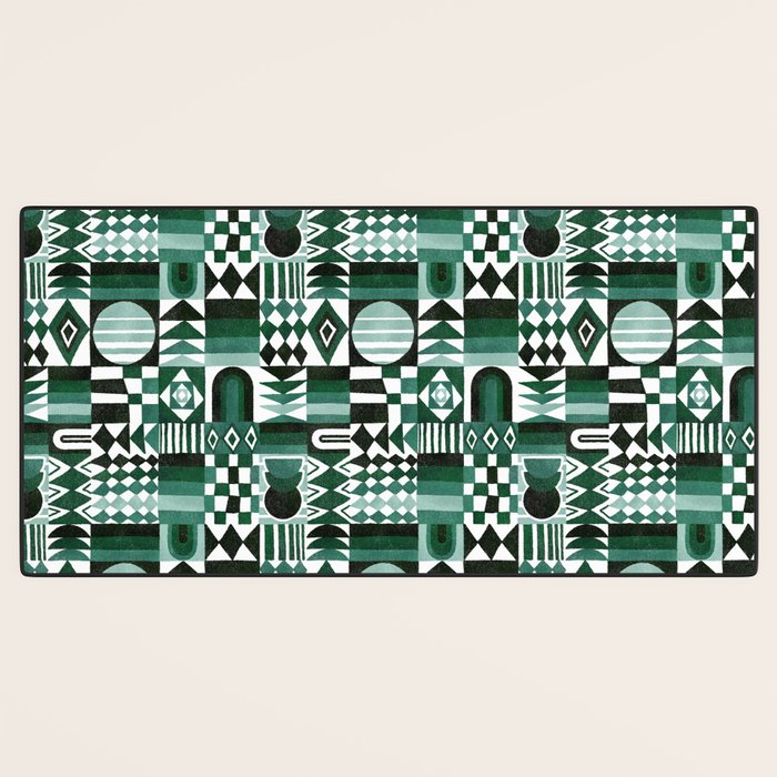 Geometric Tapestry - Green Desk Mat Gallery Image 3