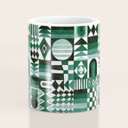 Geometric Tapestry - Green Coffee Mug Gallery Image 4
