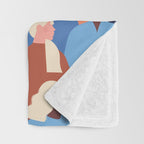 Female diverse faces of different ethnicity blue Throw Blanket Gallery Image 3