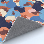 Female diverse faces of different ethnicity blue Rug Gallery Image 4
