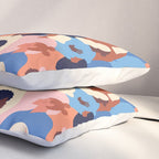 Female diverse faces of different ethnicity blue Pillow Sham Gallery Image 3