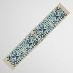 Blue otomi tenango mexican fabric birds and flower embroidery interior design Table Runner Gallery Image 3