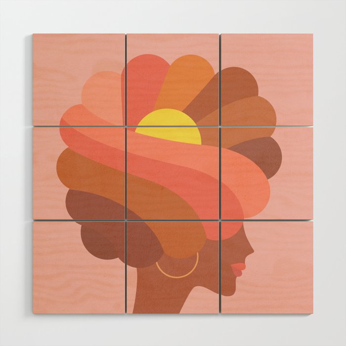 Full Bloom Girl Power Portrait Wood Wall Art Gallery Image 1