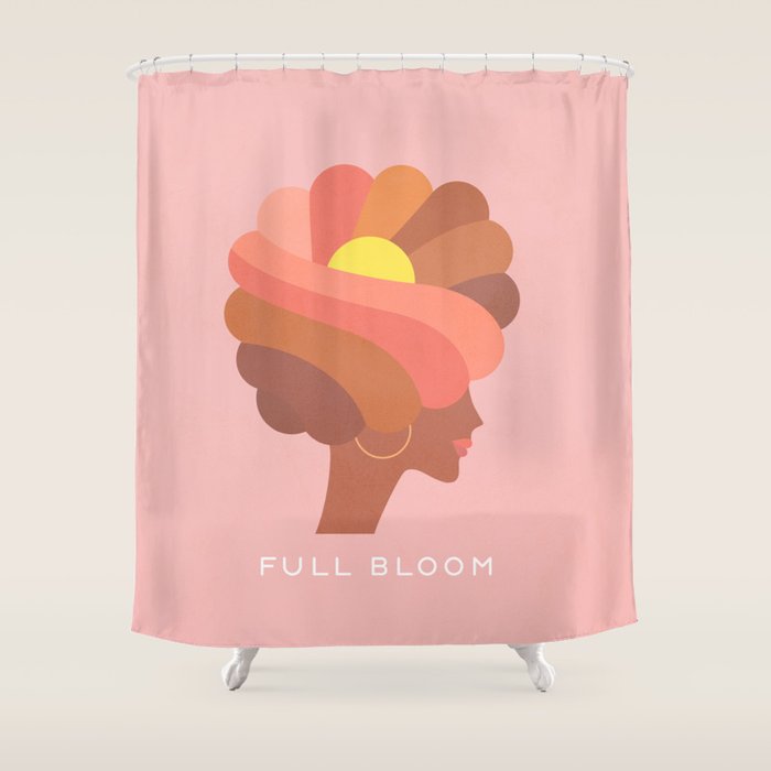Full Bloom Girl Power Portrait Shower Curtain Gallery Image 1