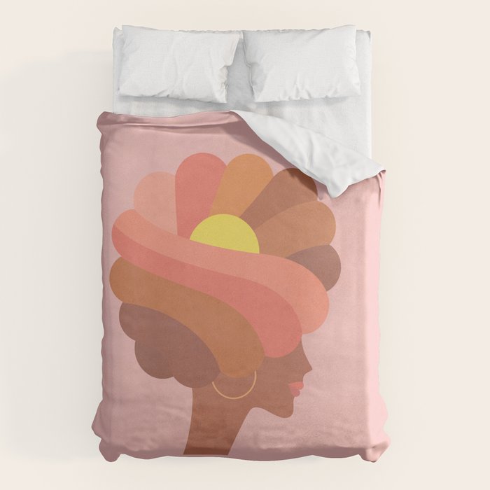 Full Bloom Girl Power Portrait Duvet Cover Gallery Image 6