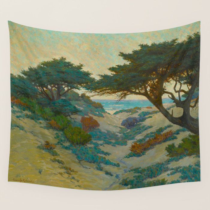 Granville Redmond Carmel Coast Oil Painting Vintage American Art Wall Tapestry Gallery Image 1