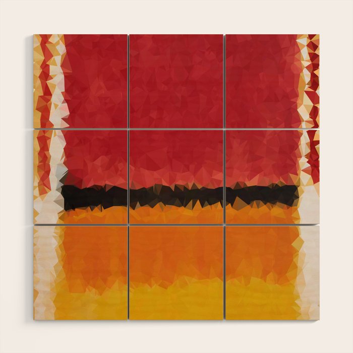 Untitled After Rothko Low Poly Geometric Triangles Wood Wall Art Gallery Image 1