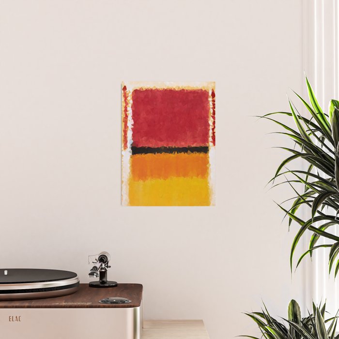 Untitled After Rothko Low Poly Geometric Triangles Poster Gallery Image 2
