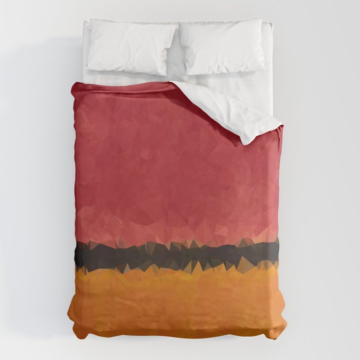 Untitled After Rothko Low Poly Geometric Triangles Duvet Cover Gallery Image 1