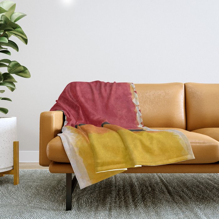 Untitled After Rothko Low Poly Geometric Triangles Throw Blanket Gallery Image 1