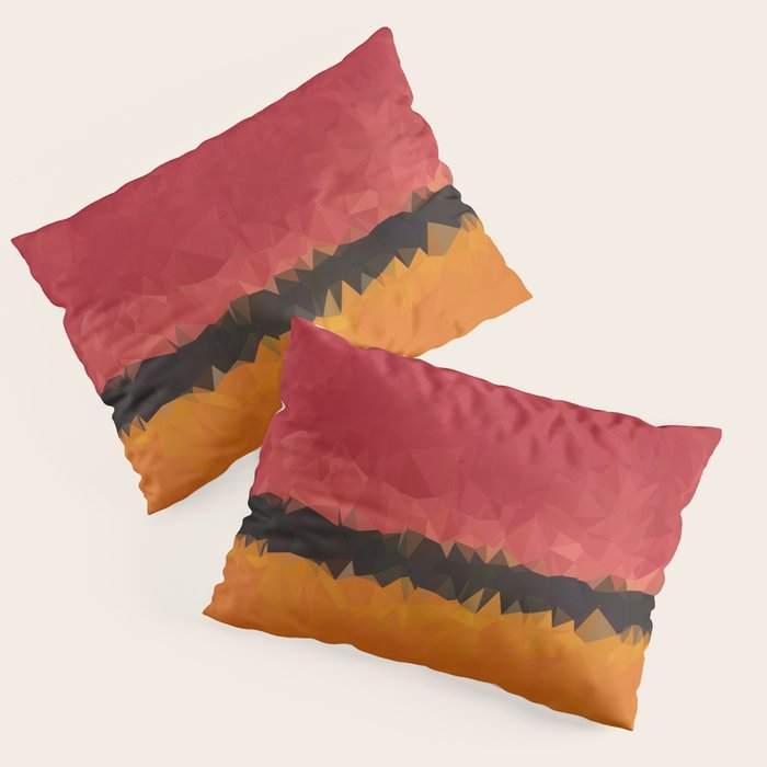 Untitled After Rothko Low Poly Geometric Triangles Pillow Sham Gallery Image 3