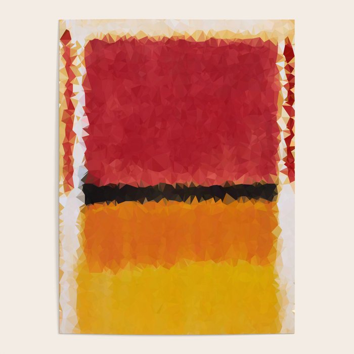Untitled After Rothko Low Poly Geometric Triangles Poster Gallery Image 4