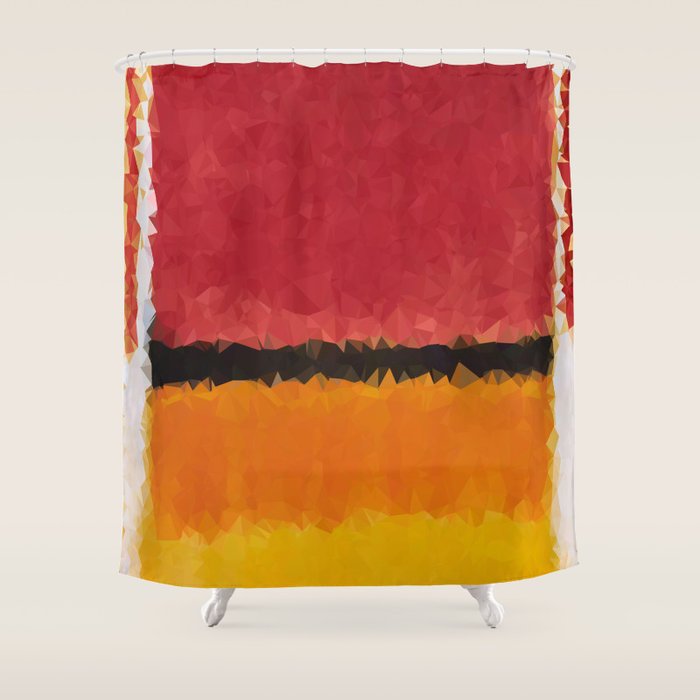 Untitled After Rothko Low Poly Geometric Triangles Shower Curtain Gallery Image 1